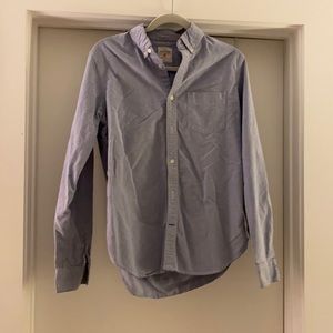 Blue long sleeve button down shirt